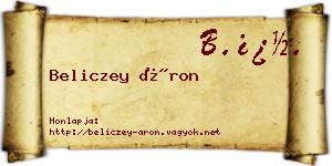 Beliczey Áron névjegykártya