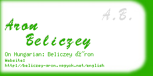 aron beliczey business card